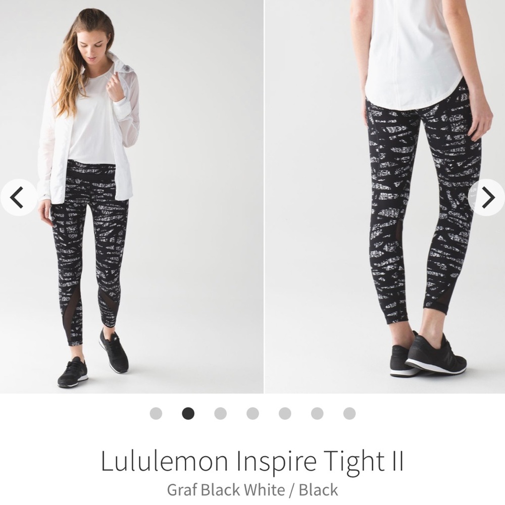 Lululemon Inspire tight II size 4 in Graf black white